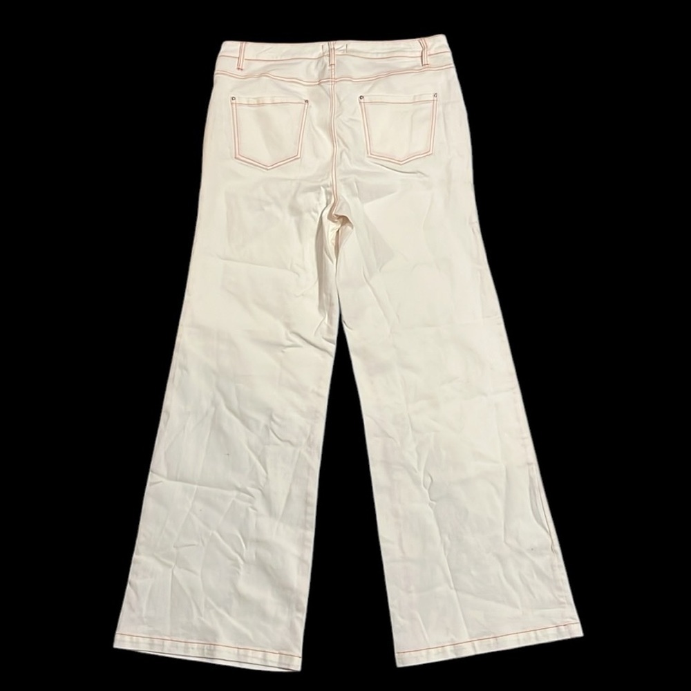 Nicole Miller ivory denim with red stitching - brand new - Picture 4 of 8